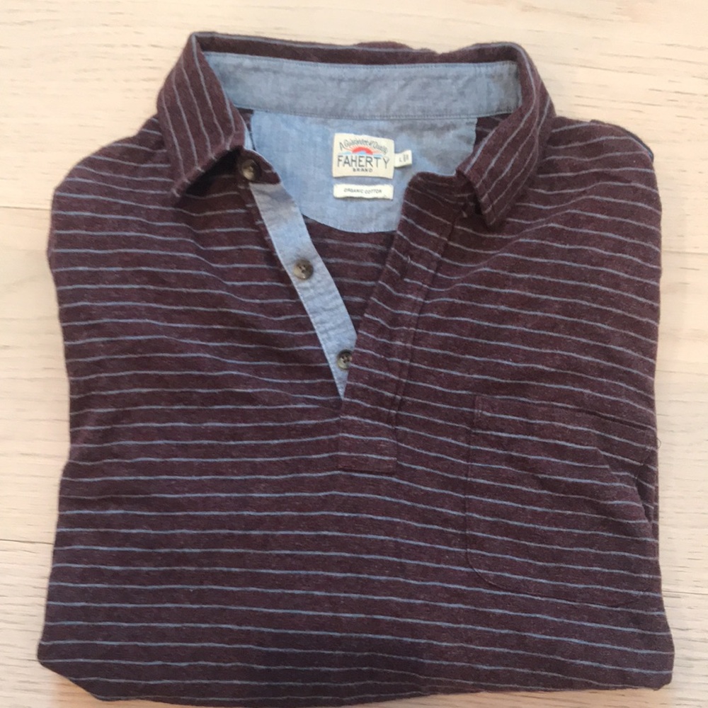 Faherty Organic Cotton Long Sleeve Polo